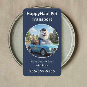 Modern Pet Travel & Taxi Service Animal Transport Business Card