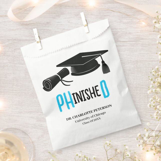 Modern PhD Doctoral Graduation Party  Favour Bag (Clipped)