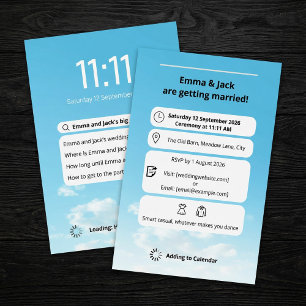 Modern Phone Screen search theme wedding Invitation