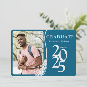 Modern Photo 2025 Blue Graduation Party Invitation