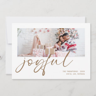 Modern Photo 2025 Calendar Gold Joyful Christmas Holiday Card