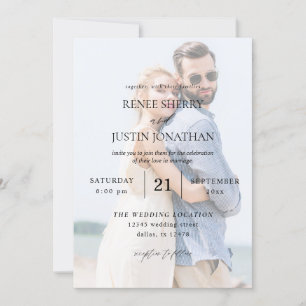 Modern Photo 5 Vertical Wedding Invitation
