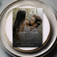 Modern Photo and Black Overlay Rehearsal Dinner