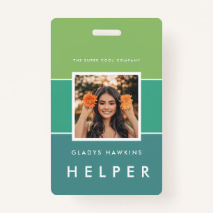 Modern photo and name Staff ID Badge
