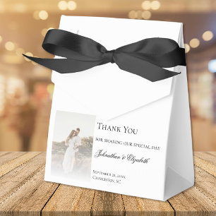 Modern Photo and Overlay Wedding Favor Box