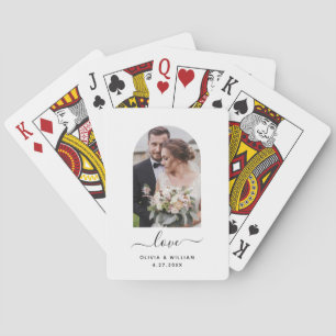 Modern Photo Arch   Black and White Love Playing Cards
