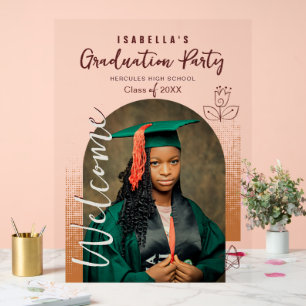 Modern Photo Arch Graduation Welcome Sign
