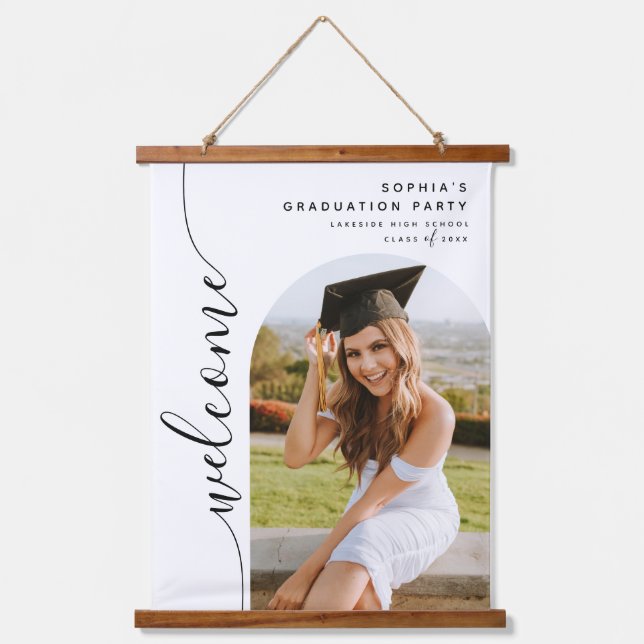 Modern Photo Arch Wood Topped Wall Tapestry (Front)