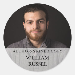 Modern Photo Author Signed Book Round Seal Design
