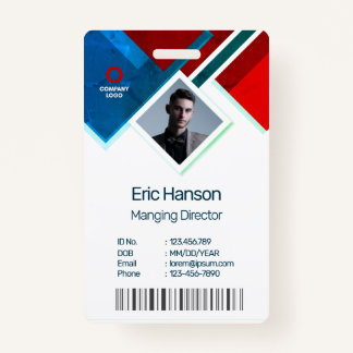 Modern Photo, Bar Code, QR, Name Badge