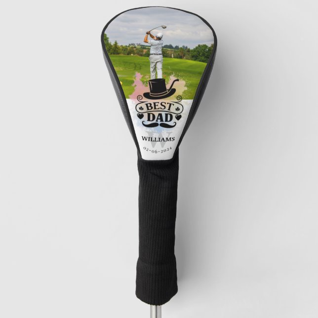 Modern Photo Best Dad By Par Golf Head Cover (Front)