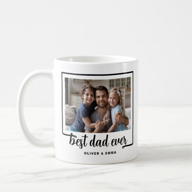 Modern Photo Best Dad Ever  Coffee Mug (Left)