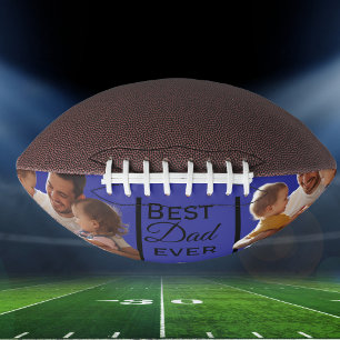 Modern Photo Best Dad Ever Personalize Football