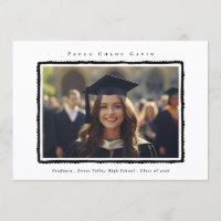 Modern Photo Black Frame Graduation High School