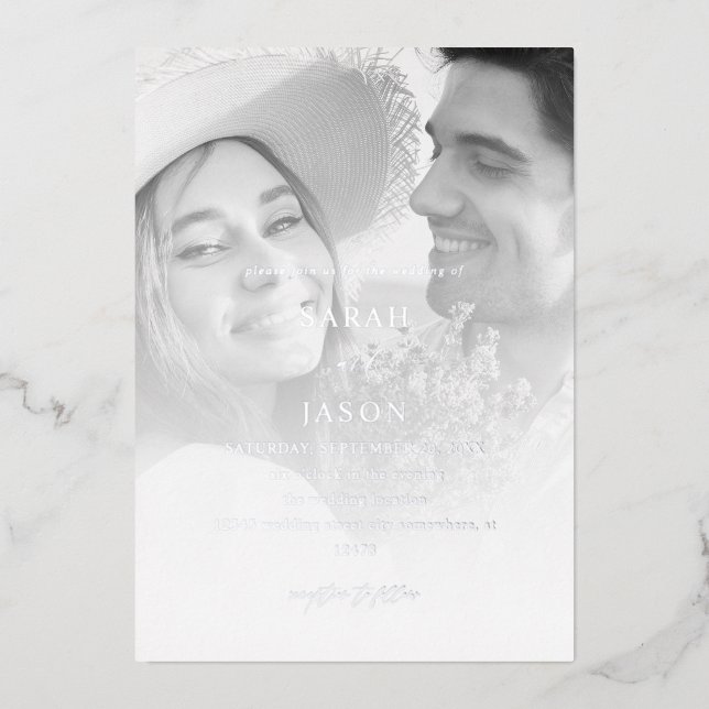 Modern Photo Black & White 7 Vertical Wedding  (Front)