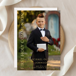 Modern Photo Boy First Holy Communion Gold