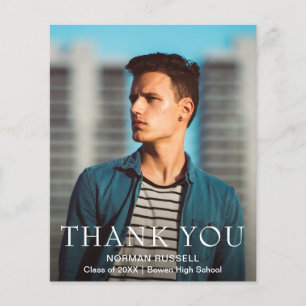 Modern Photo Budget Graduation Thank You Card