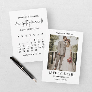 Modern Photo Calendar Save The Date Invitation