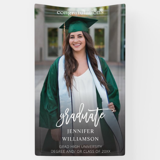 Modern Photo Calligraphy 2 Vertical Graduate Banner (Vertical)