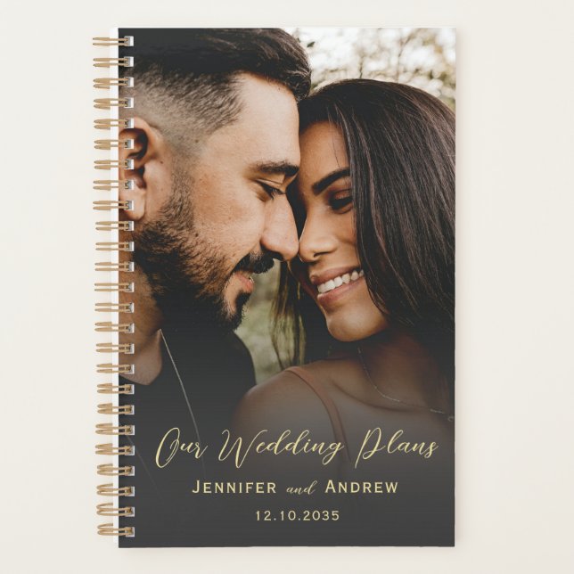 Modern Photo & Calligraphy Wedding Planner (Front)