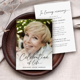 Modern Photo Celebration of Life Memorial Invitation