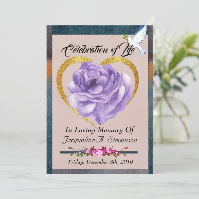 Modern Photo Celebration of Life Order of Service  Program (Standing Front)