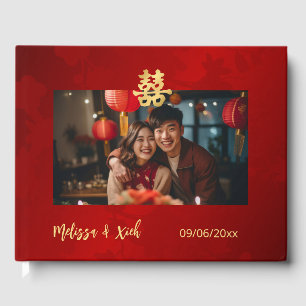 Modern Photo Chinese Wedding Guest Book