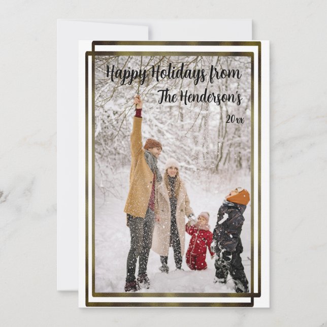 Modern Photo Chrismas Holiday Card (Front)