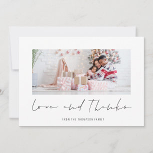 Modern Photo Christmas Love and Thanks Card