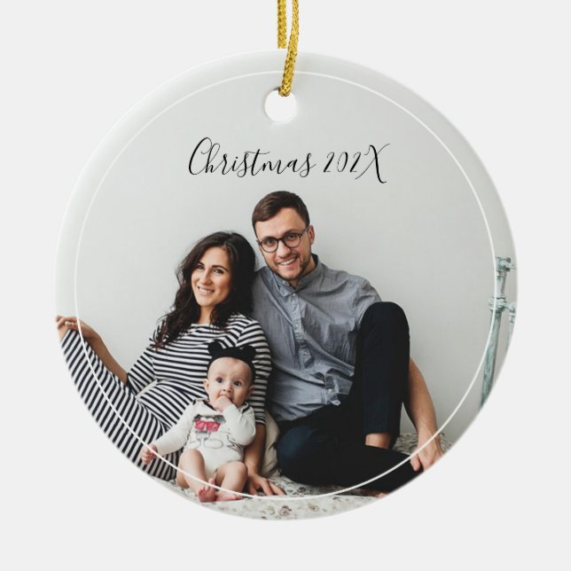 Modern Photo Christmas Tree Ceramic Decoration (Front)
