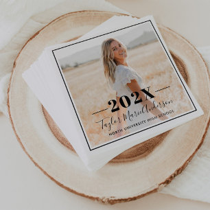 Modern Photo Class of 2026 Graduation Party Napkin