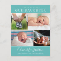 Modern Photo Collage Baby Announcement