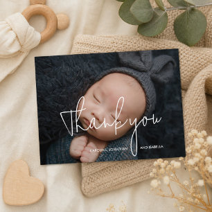 Modern Photo Collage Baby Shower Thank You Holiday Postcard