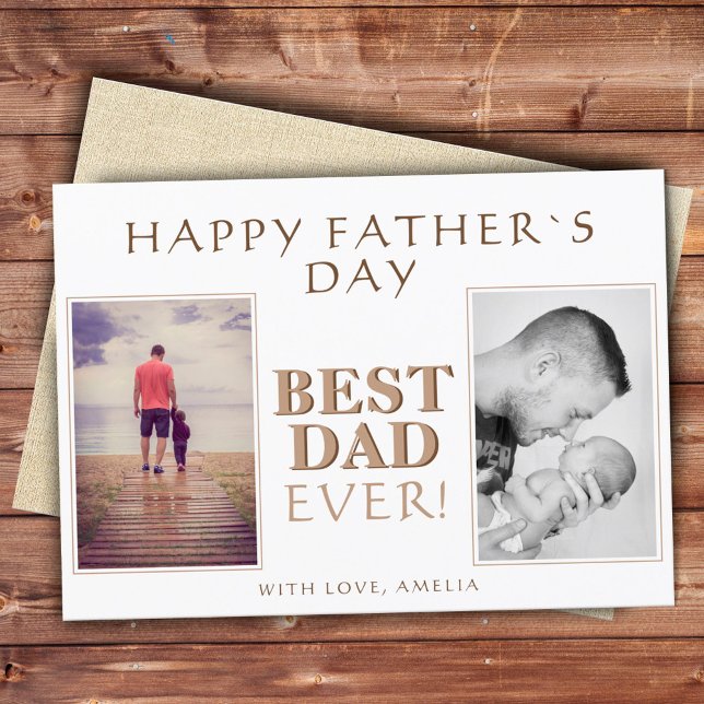 Modern Photo Collage Best Dad Ever Father`s Day Card (Creator Uploaded)