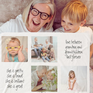 Modern Photo Collage Best Grandma Ever Mothers Day Sherpa Blanket