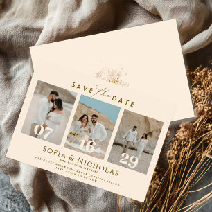 Modern Photo Collage Boho Wedding Save The Date