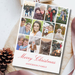 Modern Photo Collage Christmas Holiday Card