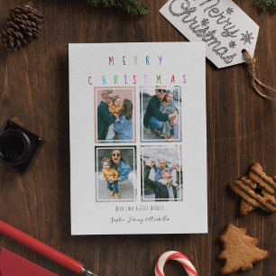 Modern Photo Collage Christmas Holiday Card