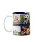Modern Photo Collage Dog Navy Blue