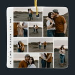 Modern Photo Collage Editable Colour Ceramic Ornament<br><div class="desc">Create a unique personalized 9 photo collage blanket as a meaningful gift or to commemorate a special event or milestone. Click the edit button to customize this design with your photos and text details.</div>