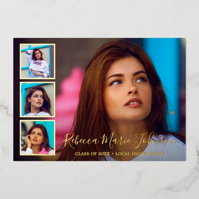 Modern Photo Collage Elegant Graduation (Front)