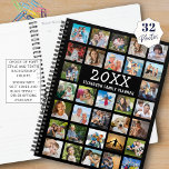 Modern Photo Collage Family Black Planner<br><div class="desc">Include 32 of your favourite photos to create a fun photo collage on the cover of your family annual planner. All text is editable to change as desired. Select from various fonts and background colours to create a unique look. PHOTO TIP: For fastest/best results, choose a photo with the subject...</div>