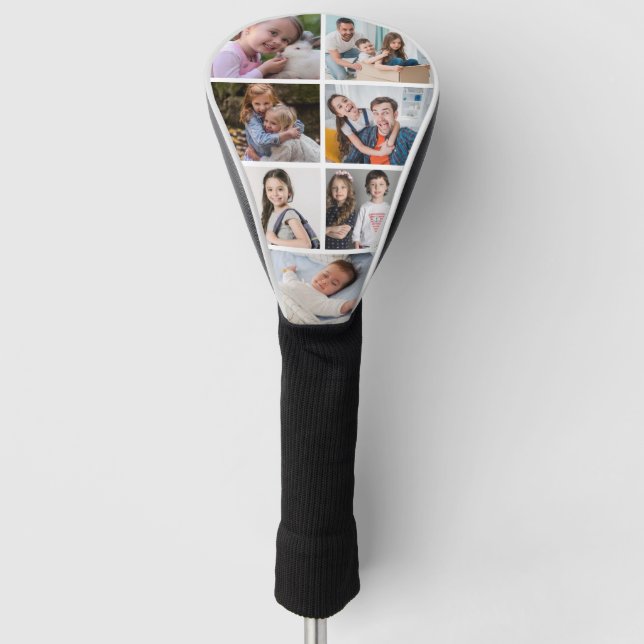 Modern Photo Collage Family Golf Head Cover (Front)
