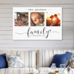 Modern Photo Collage Family Is Everything Canvas Print<br><div class="desc">This stunning canvas wall art features a beautiful three-frame photo collage showcasing cherished memories, adorned with the heartfelt message, "Family is Everything." The elegant black and white design, combined with exquisite script and print typography, creates a sophisticated and enduring piece that will complement any interior style. Personalize it with your...</div>