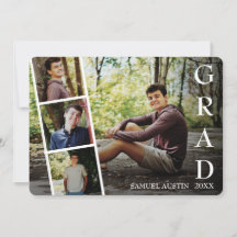 Modern Photo Collage Film Strip Graduation  Announ