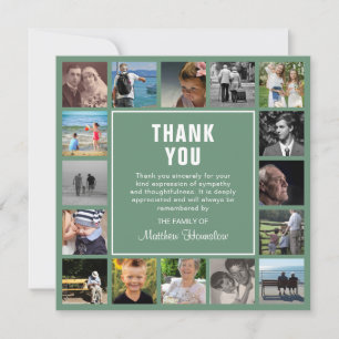 Modern Photo Collage Funeral Sympathy Thank You Card