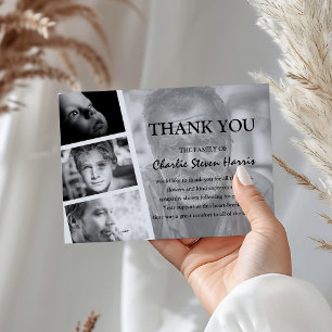 Modern Photo Collage Funeral Thank You Card