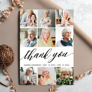 Modern Photo Collage Funeral Thank You Card