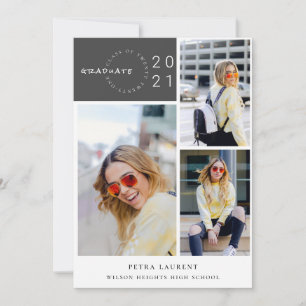 Modern Photo Collage Graduation Invitation