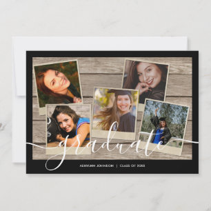 Modern Photo Collage Graduation Invitation